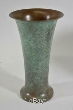 Paire D'argent Vintage Vase Arts And Crafts Vintage Vert Excellent Etat