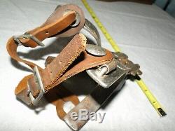 Paire D'éperons De Western Vintage Montés À L'argent, Marqués, D'occasion, En Bon État