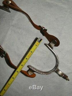Paire D'éperons De Western Vintage Montés À L'argent, Marqués, D'occasion, En Bon État