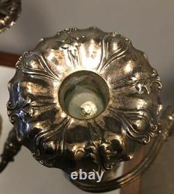 Paire De Crescent Vintage Silver Company Candélabres