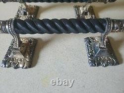 Paire De Poignées De Cercueil Vintage Gothique Argenté S & Co. 10