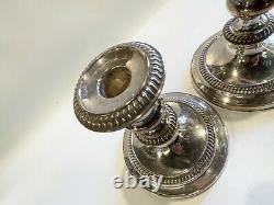 Paire De Porte-bougies En Argent Ellis D'époque