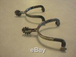 Paire De Revers Vintage Western Cowboy En Argent Marqué Mcchesney Spurs 1890-1928
