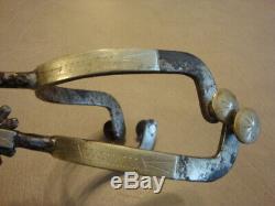 Paire De Revers Vintage Western Cowboy En Argent Marqué Mcchesney Spurs 1890-1928