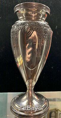 Paire De Vases Argent Sterling Dominick & Haff 7 1/4 Début Des Années 1900 Antique Art Vtg