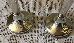 Paire De Vases Vintage En Argent Sterling Trompette 8 3/4 Pouces De Haut __gvirt_np_nns_nnps<__