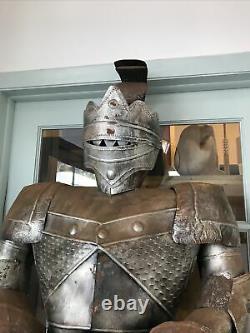 Paire De Vieux 7 Pieds Tall Armor Chevaliers Médiévaux