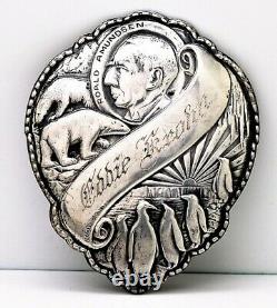 Paire De Vintage 830 Argent Polar Explorer Par Magnus Aase Médaille Gravée