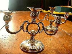 Paire De Vintage Fisher Sterling Weighted Arts & Crafts Candelabra
