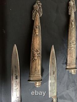 Paire De Vintage Pampas Argentina Brésil Gaucho Inox Boot Couteau Avec Scabbrard