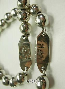 Paire Mexicaine Vintage Colliers D'argent Sterling 7mm Perles 30/33 Pouces 151 Grammes
