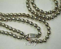 Paire Mexicaine Vintage Colliers D'argent Sterling 7mm Perles 30/33 Pouces 151 Grammes