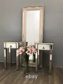 Paire Miroir Tables De Chevet Verre Armoire Chambre À Coucher Rangement