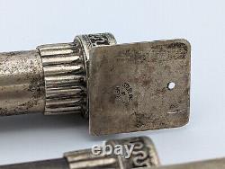 Paire Muzuzot Vintage Judaica Israélien Argent Sterling Par Netafim Mezuzah 8 Heavy