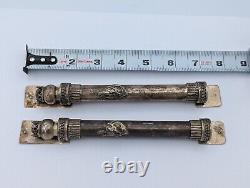 Paire Muzuzot Vintage Judaica Israélien Argent Sterling Par Netafim Mezuzah 8 Heavy