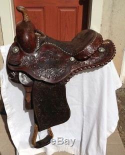 Paire O Dice Selle Western Western À Lacets Style Arabe 15 1/2