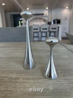 Paire RARE VTG ALESSI Bougeoirs Modernes Designer Elena Danti Enrica Zanzi