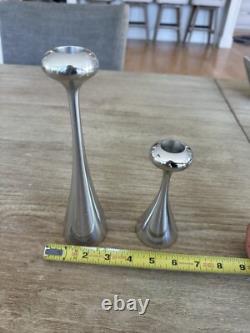 Paire RARE VTG ALESSI Bougeoirs Modernes Designer Elena Danti Enrica Zanzi
