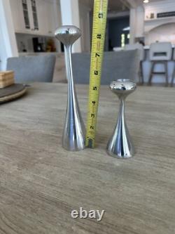 Paire RARE VTG ALESSI Bougeoirs Modernes Designer Elena Danti Enrica Zanzi