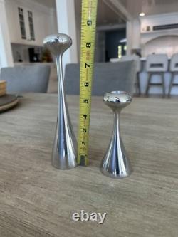 Paire RARE VTG ALESSI Bougeoirs Modernes Designer Elena Danti Enrica Zanzi