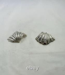 Paire Rétro Rare D'Ornements En Argent Christofle Coquilles D'Huitres, France