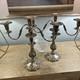 Paire Vtg Sheffield Silver Co. Candelabre 3 Lumières Style Rococo Argent