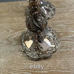 Paire VTG Sheffield Silver Co. Candelabre 3 Lumières Style Rococo Argent