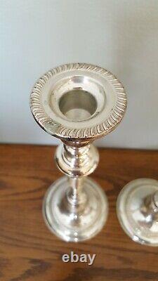 Paire Vintage 10 1/2 Fisher Sterling Silver Weighted Candlesticks #395 Pondérés