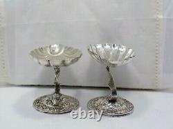 Paire Vintage Argent Sterling Gorham Durgin Compotes Dolphin Tenant Sea Shells