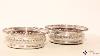 Paire Vintage Circular Sterling Silver Coasters 1968