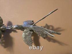 Paire Vintage De Coqs En Argent Massif Se Battant. Sculpture. Italienne