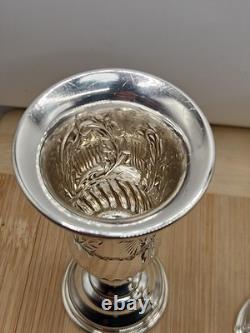 Paire Vintage De Coupes Kiddush En Argent Massif Fabriquées À La Main Étoile De David