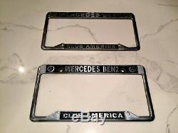 Paire Vintage De Mercedes Benz Club Of America Plaque D'immatriculation Cadre
