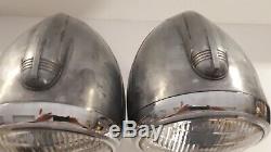 Paire Vintage De Phares Hot Rat Rod Electroline 2200 V8 1932 1933 34 Roadster