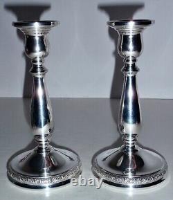 Paire Vintage International Prelude Chandeliers en Argent Sterling 7