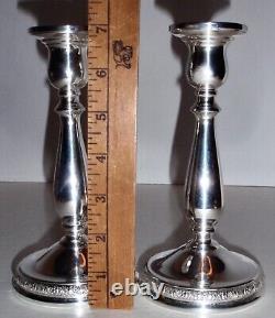 Paire Vintage International Prelude Chandeliers en Argent Sterling 7