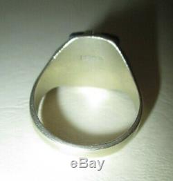 Paire Vintage Maçonniques Anneaux-10k & Mexique Argent Taille 10 & 13 Square & Compas-g