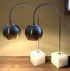 Paire Vintage Milieu Du Siècle Sonneman Kovacs Style Chrome Globe Eye Ball Lampes De Table