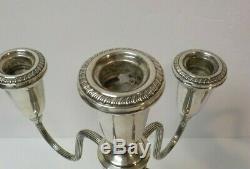 Paire Vintage Poole Sterling Silver 5-lite 10.5 Candelabra / Chandeliers