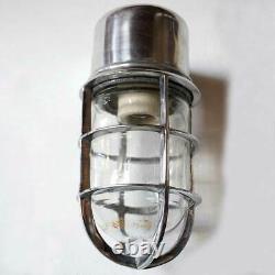 Paire Vintage Style En Aluminium Industriel Caged Bracket Sconce Ship's Lights