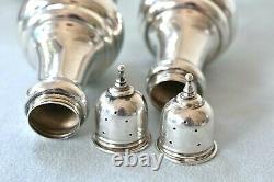 Paire Vintage Williamsburg Arrowsmith 105 G Sterling Silver Salt & Pepper Shakers