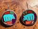 Paire Vintage Zuni Inde Inlay Bears Boucles D'oreilles En Argent Sterling Excellent