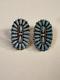 Paire Vintage De Boucles D'oreilles Pendantes En Argent Sterling Et Turquoise