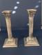 Paire Vintage De Bougeoirs En Argent Doré Design Colonne Corinthienne 8