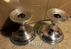 Paire Vintage de Bougeoirs en Argent Sterling & 999 Fins Fabriqués à la Main en Allemagne 330g