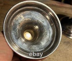 Paire Vintage de Bougeoirs en Argent Sterling & 999 Fins Fabriqués à la Main en Allemagne 330g