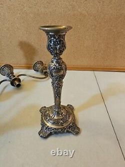 Paire Vintage de Candélabres Convertibles en Argent Plaqué à 3 Lumières Wm Rogers & Son