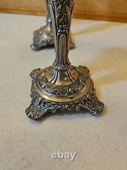 Paire Vintage de Candélabres Convertibles en Argent Plaqué à 3 Lumières Wm Rogers & Son