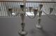 Paire Vintage De Candelabres En Argent Sterling Vaughn 10 Pouces De Haut 3 Bras Convertible 6 Pcs