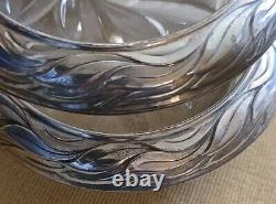 Paire Vintage de Sous-Verre en Verre et Argent Sterling Décoratif en Forme de Feuille Ondulée Frank Whiting